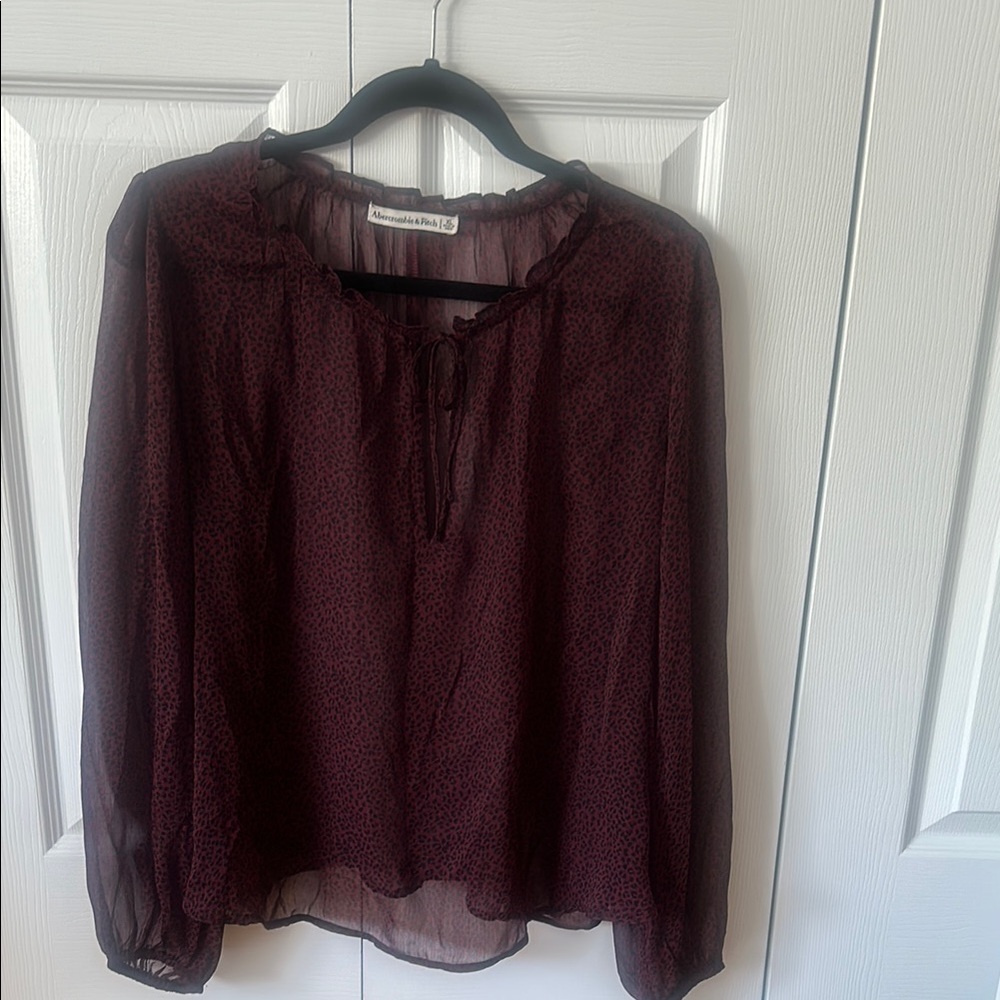 Abercrombie & Fitch Red Long Sleeve Blouse